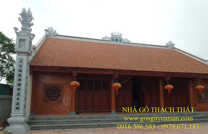 Mẫu nhà thờ họ 5 gian gỗ lim cổ truyền, thể hiện khí phách của dòng họ